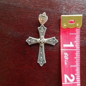 Beautiful Sterling Marcasite Cross Charm